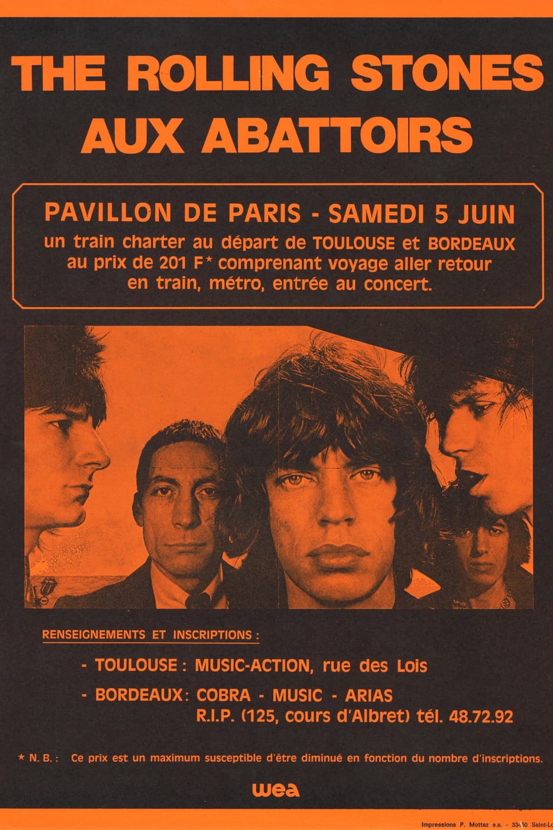 Poster di The Rolling Stones Aux Abattoirs
