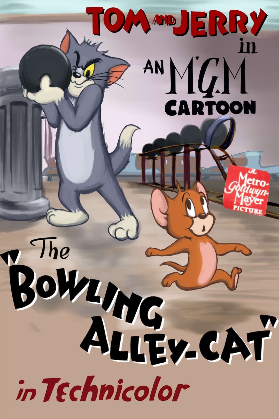 Poster di Tom e Jerry al bowling