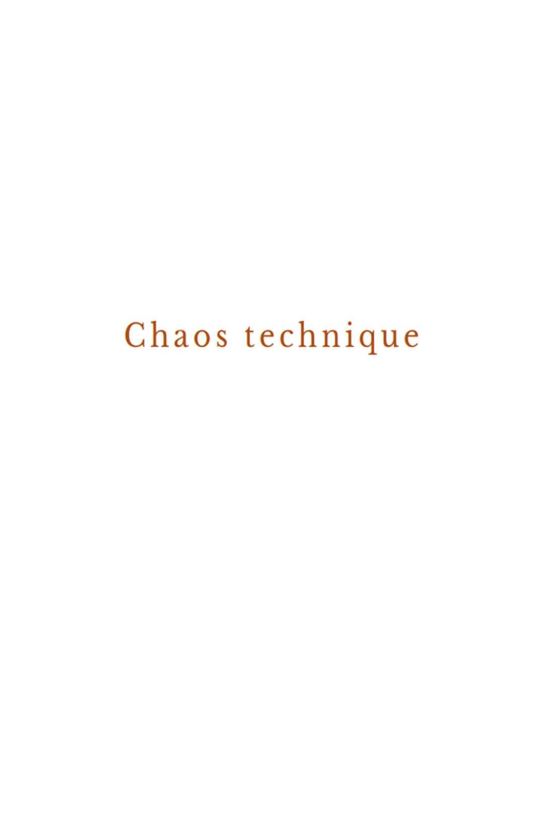 Poster di Chaos technique