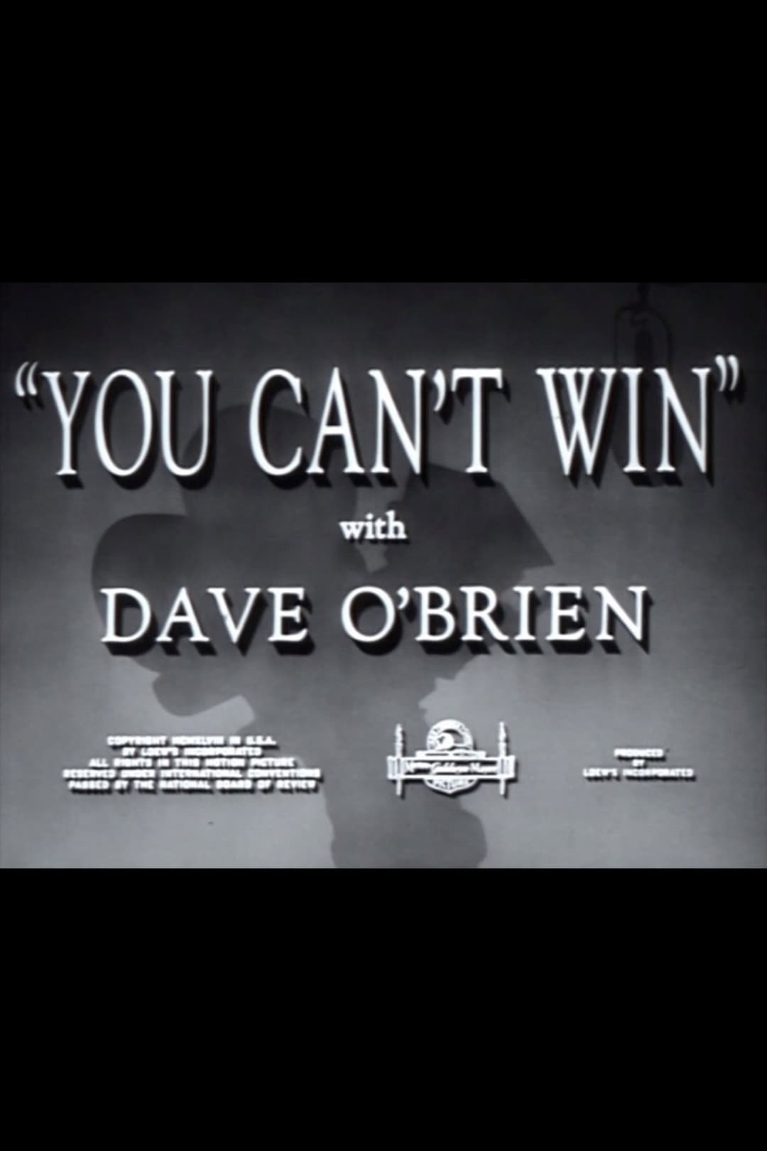 Poster di You Can't Win